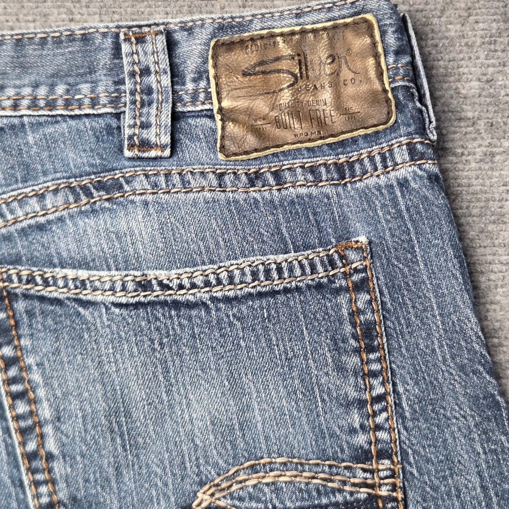 Silver Jeans Co Mens Zac Relaxed Straight Leg Blue Denim Jeans Medium Wash 39x29 - Picture 15 of 16